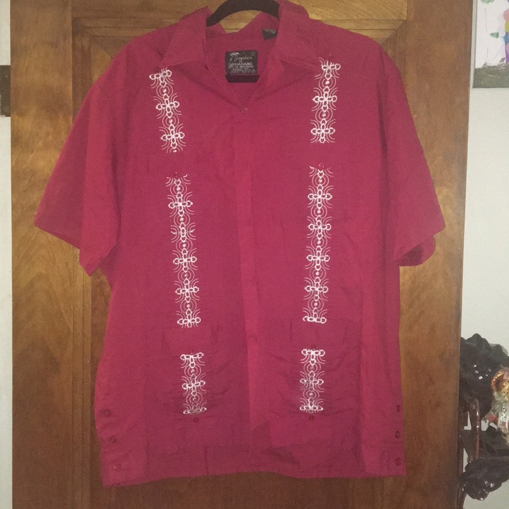 Men’s Guayabera style embroidered shirt